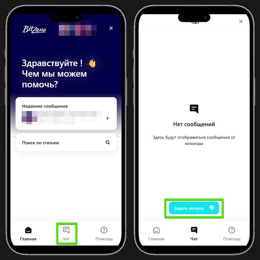 Интерфейс живого чата